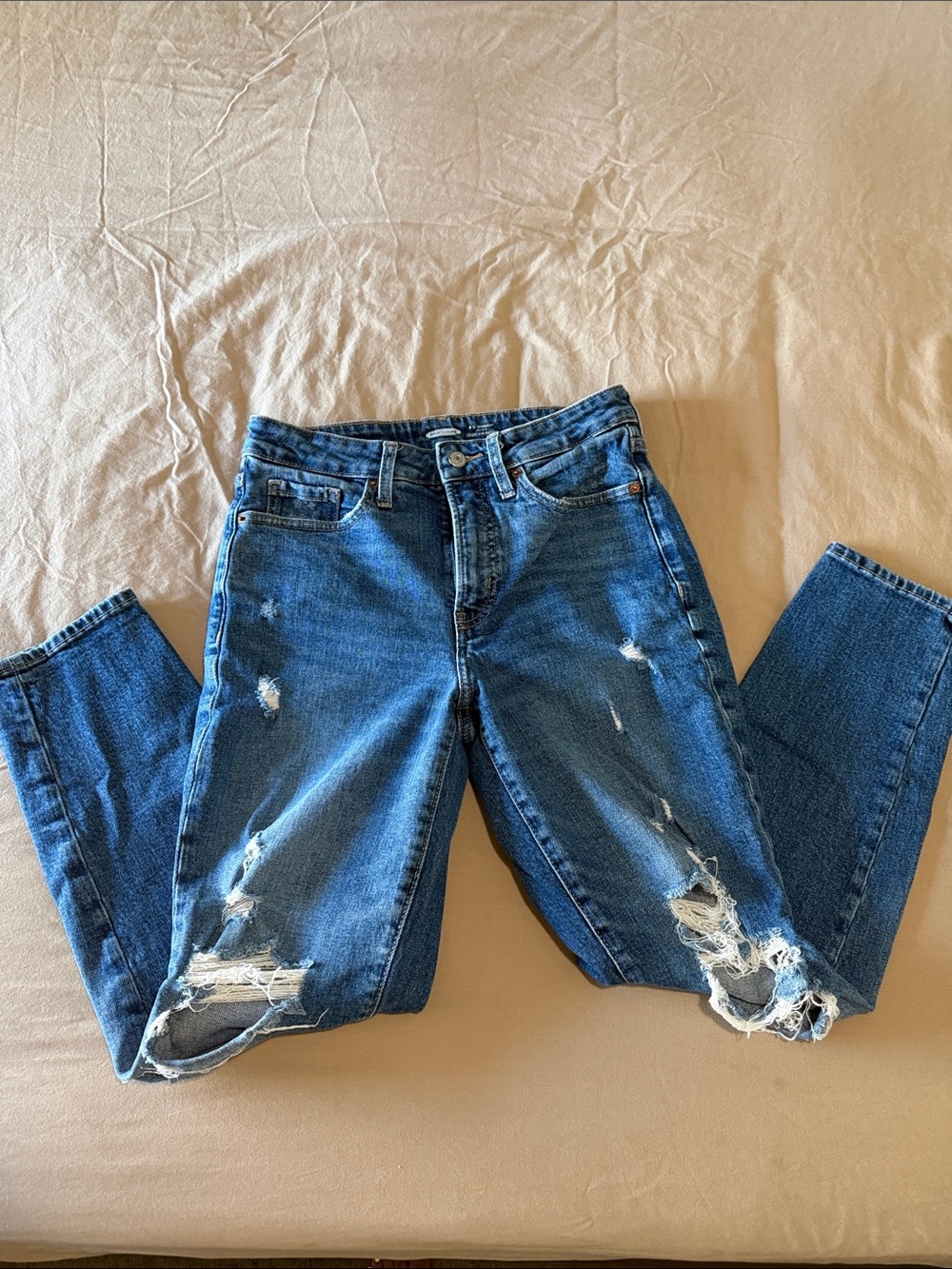 Classic Distressed Women's Blue Jeans
